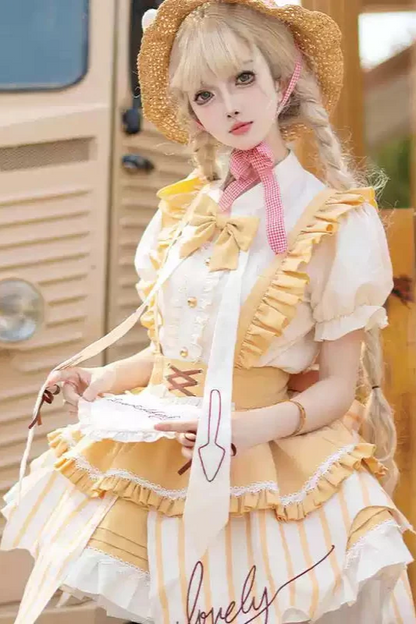 [Reservation product] Peach and mangoopinkute style suspender dress