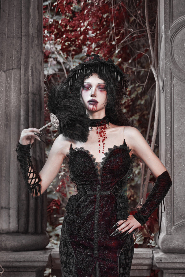 Blood Peak Gothic Dark Love Velvet Dress – Belchic Blood Peak Gothic Dark Love Velvet Dress – Belchic