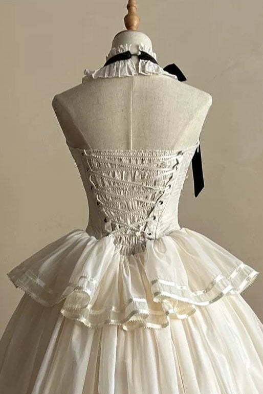 [Pre-order Deadline: May 29] Romantic Embroidered Ribbon Lolita Corset Tulle Dress