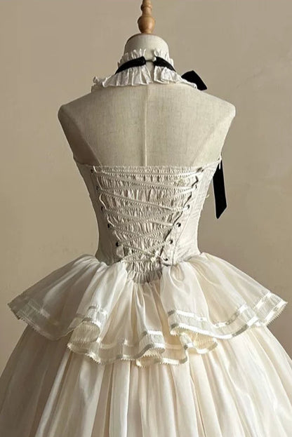 [Pre-order Deadline: May 29] Romantic Embroidered Ribbon Lolita Corset Tulle Dress
