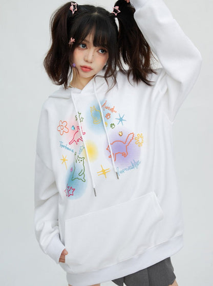 Spray Art Style Loose Casual Hoodie