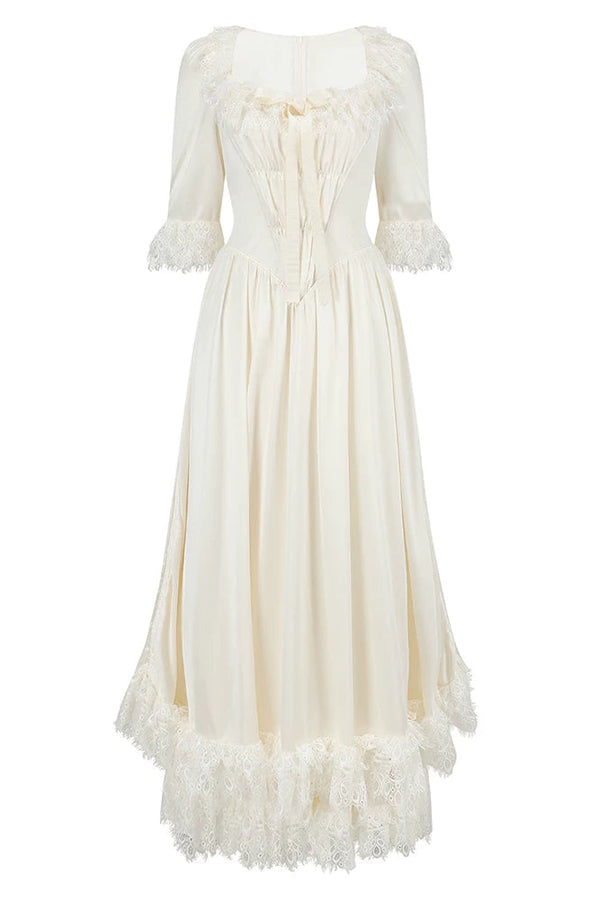 Vestido de novia retro francés de satén