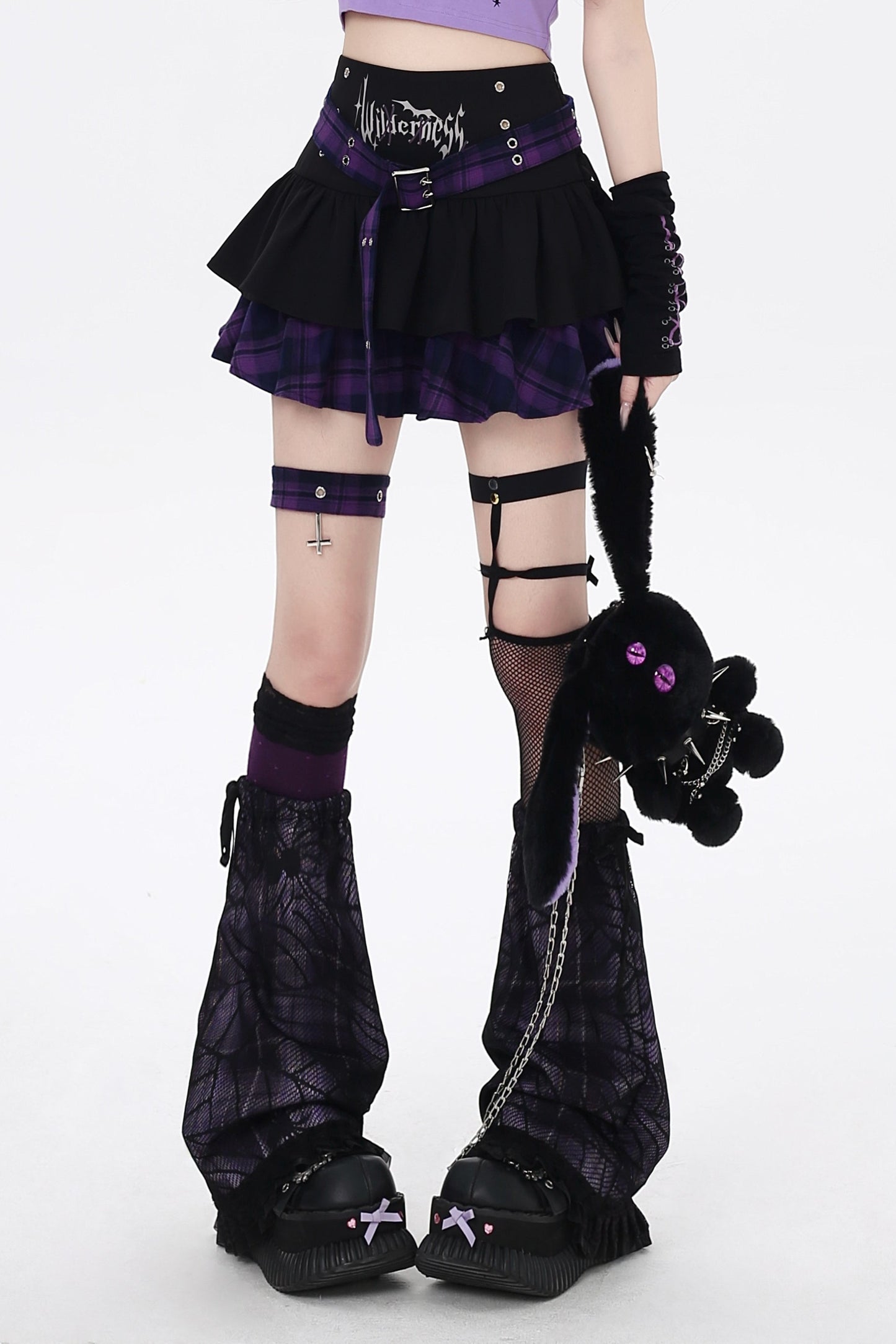 ゴシックアイコンサブカルチェックケーキスカート