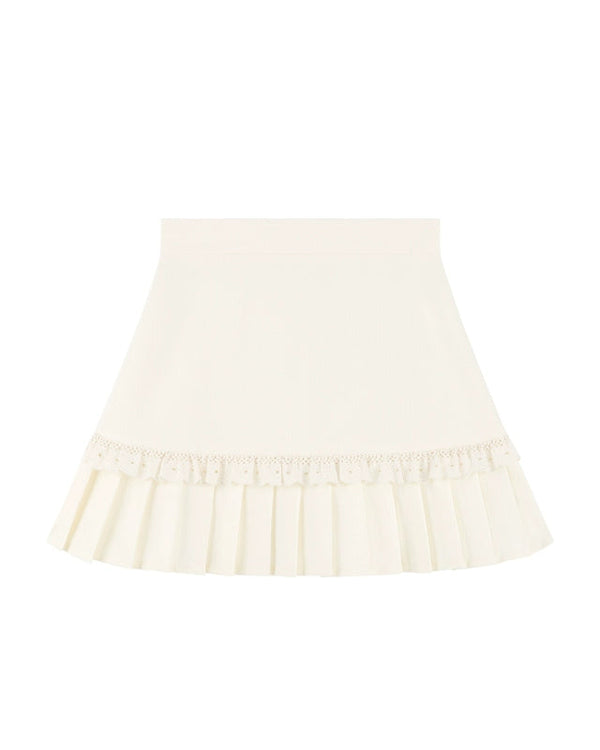 French V-Neck Ruffle Blouse + Ruffle Skirt