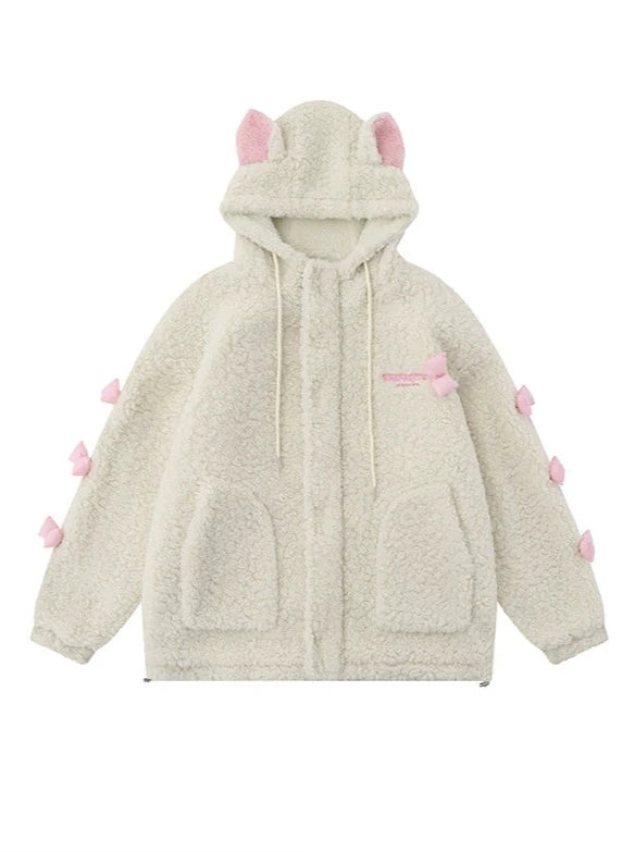 ラムフードウールニッチデザインジャケット