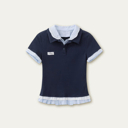 polo de punto con lunares retro