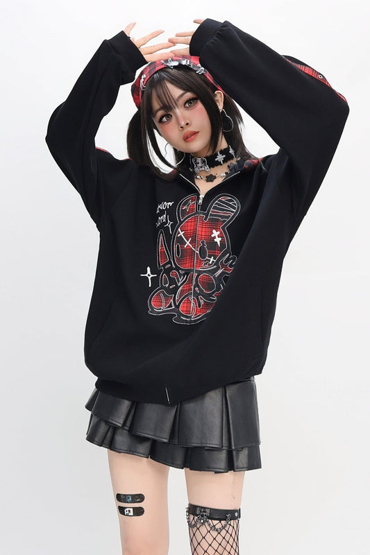 ダークモードルーズパーカー