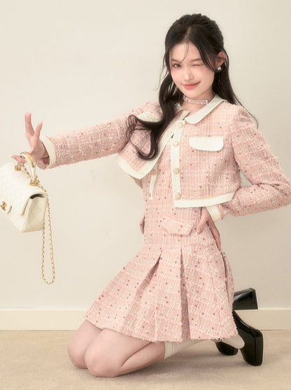 Sweet Tweed Dress + Doll Collar Tweed Jacket