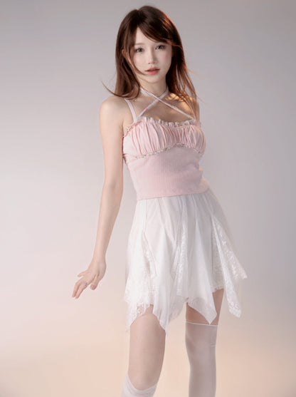 Little Flower Camisole + Plain Pink Camisole