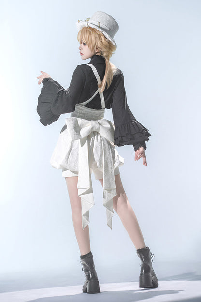 Retro Elegant Prince Shirt + Suspender Shorts