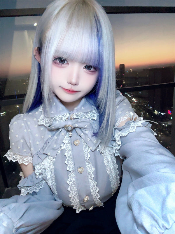 Mass-produced sheer open-shoulder design blouse