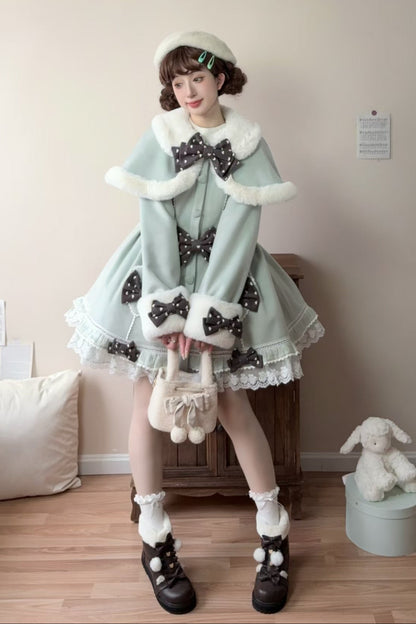 【予約商品】スイートアンドキュートファーケープリボンコート