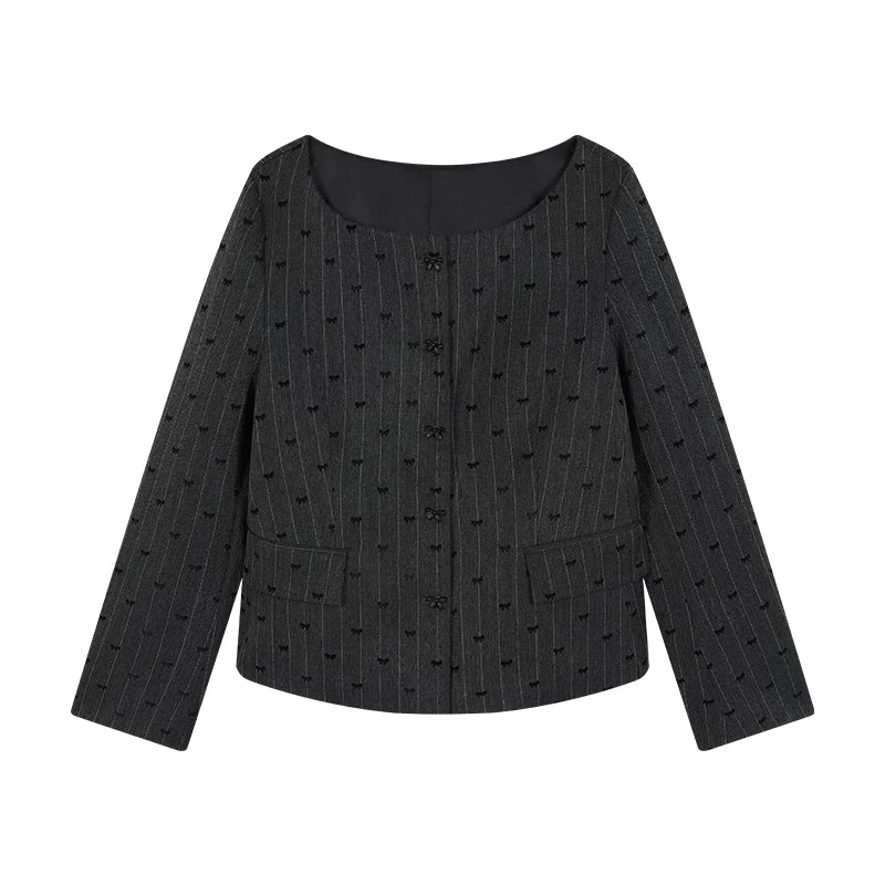 Evening glow coat + shawl + skirt + knit top