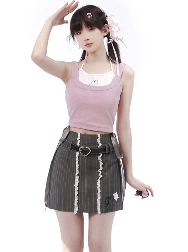 Saber Line Hake Two Piece Suspender Tops