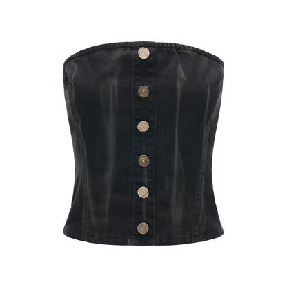 Retro Floral Denim Skirt + Jacket + Top