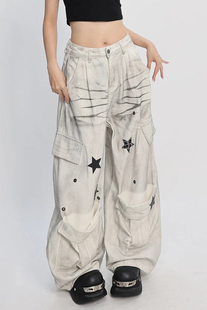 Vintage Tie-Dye Wide Leg Pants