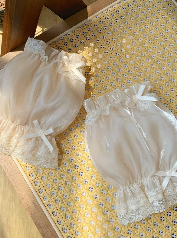 【予約商品】ピュアホワイトガーリーロリータドレス＋カーディガン＋インナートップス＋ベール＋スリーブ