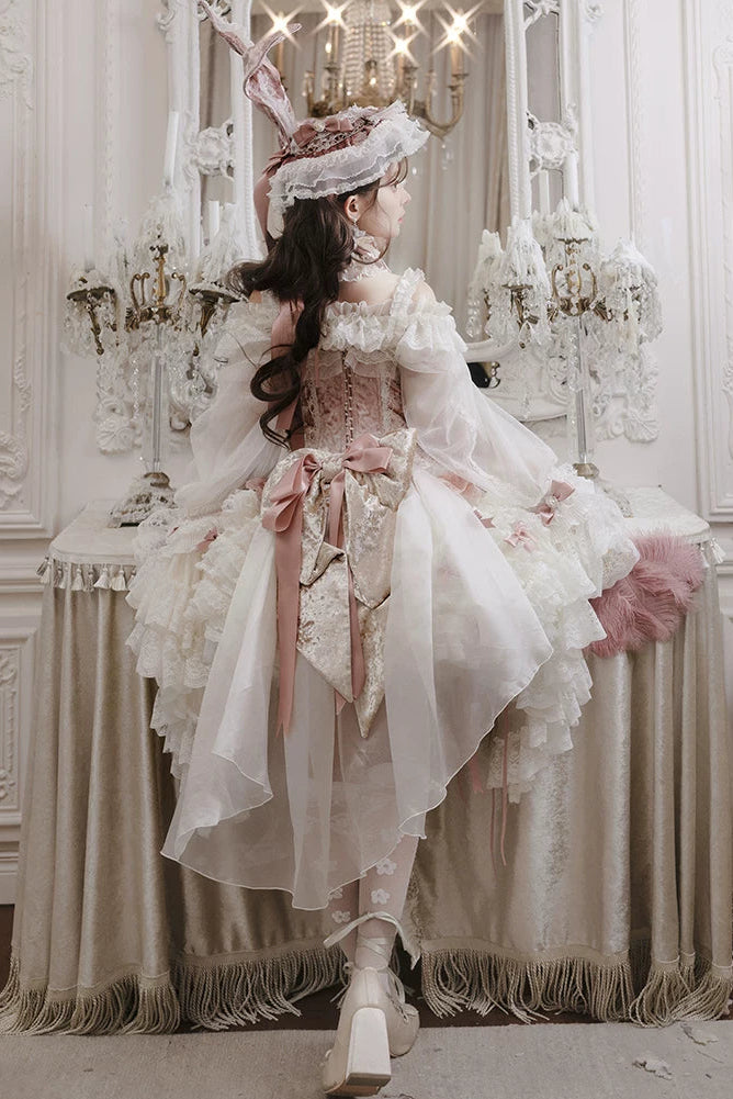 【4月8日予約締切】スウィートロリータバニーレースコルセットトップ＋姫袖シャツ＋スカート＋バルーンパンツ