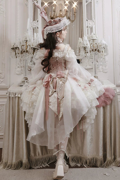 【4月8日予約締切】スウィートロリータバニーレースコルセットトップ＋姫袖シャツ＋スカート＋バルーンパンツ