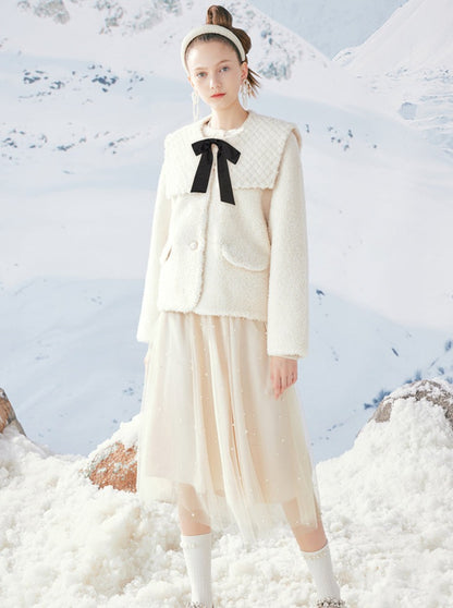 Sailor Ribbon Fur Coat