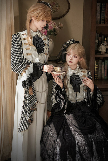 【予約商品】チャーチクワイアゴシックロリータハウンドストゥースドレスアンドプリンススーツフルセット＋コンプリートセット＋ハット