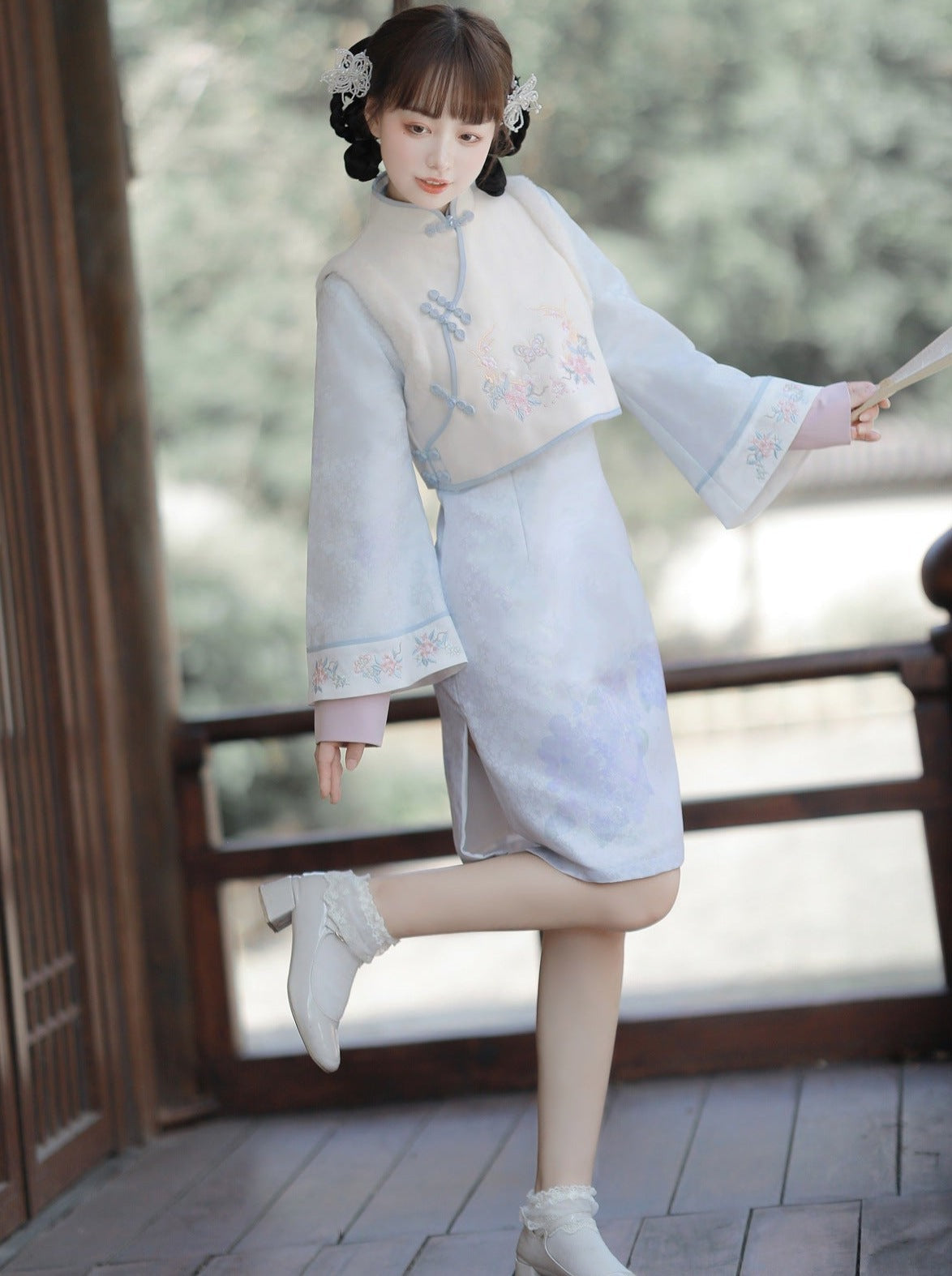 Pastel Chinese Dress + Chinese Vest