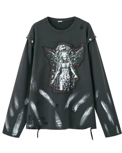 カットアームデザインルーズモードトップス