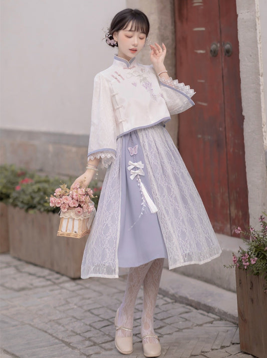 Original Lolita Hanfu Chinese elements national style daily princess flower wedding gorgeous Chinese style Lolita dress spring
