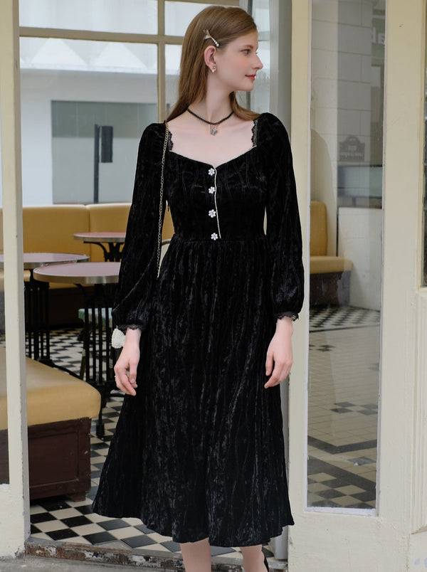 Queen Swan Velvet Dress