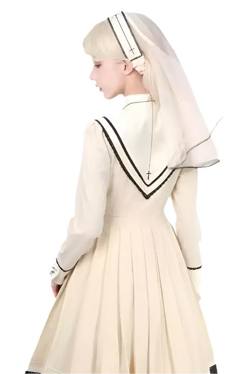 [Reservation deadline on December 7] Dreamweaver Elegant 2 Pattern Embroidery Nun Dress