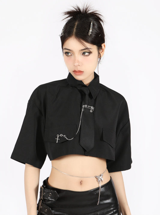 Mode short chain taisher shirt