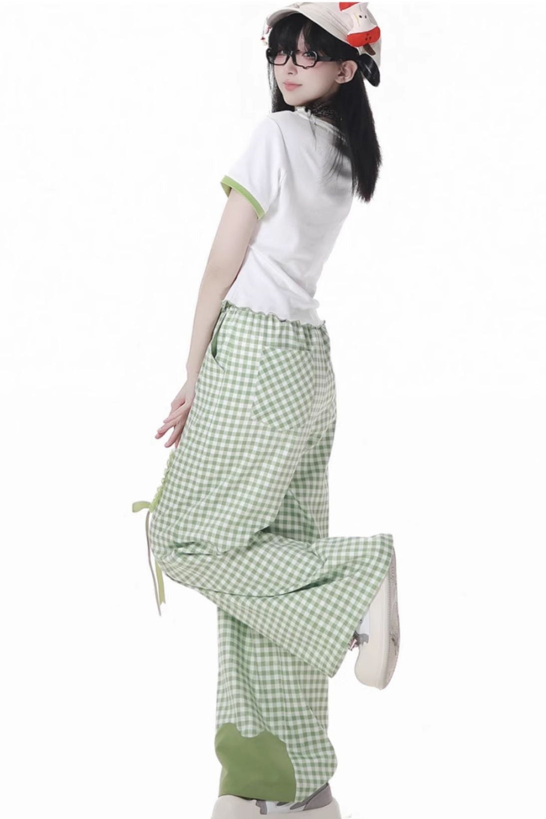 Blue Apple Vibe Top + Suspender Skirt + Wide Pants