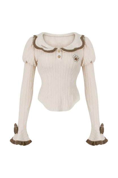 ベアケーキハウスニットトップス＋ベアサスペンダーパンツ＋ベアぬいぐるみジャケット