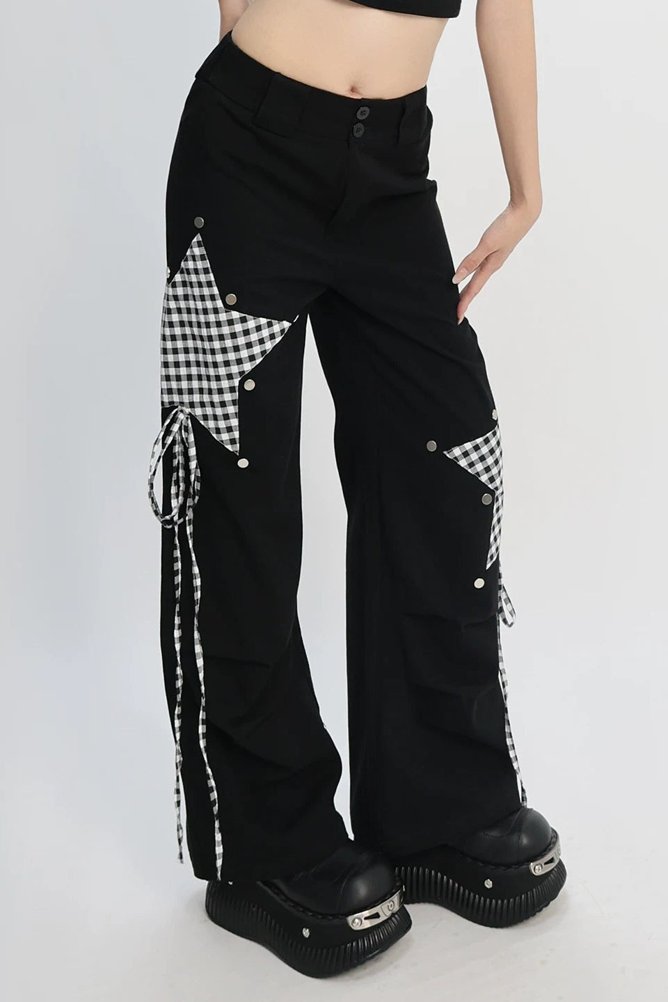 Pantaloni a gamba larga Star Y2K