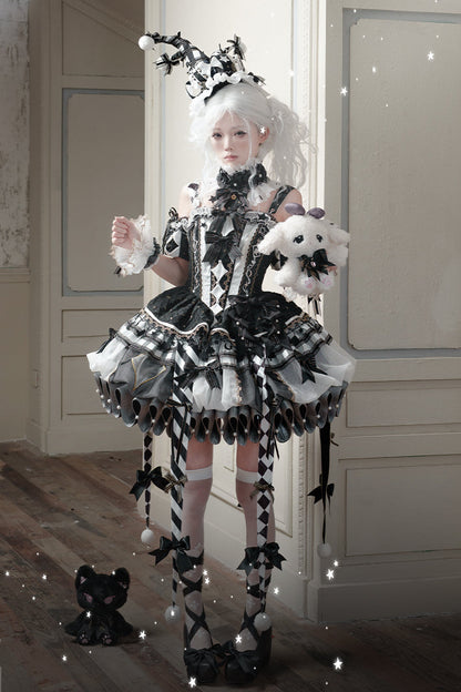 【12月26日予約締切】サーカスシリーズキングブラックアンドホワイトロリータピエロドレス＋フルセットA/B