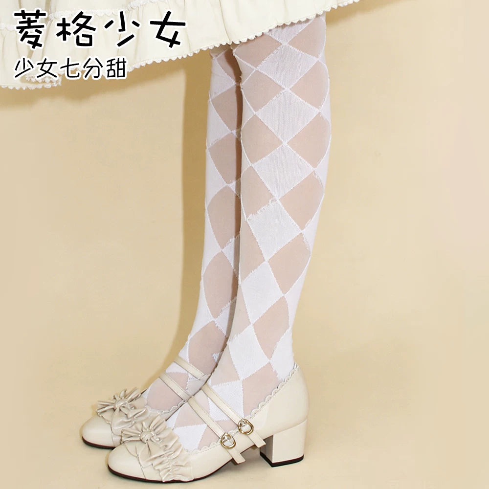 Diamond Pattern Lolita Socks