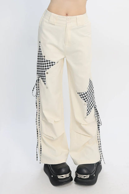 Pantaloni a gamba larga Star Y2K