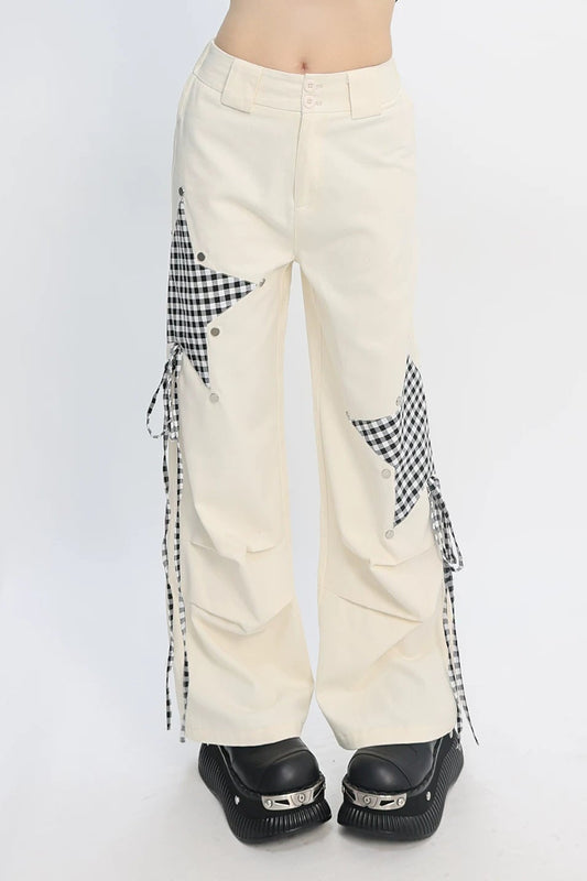 Pantaloni a gamba larga Star Y2K