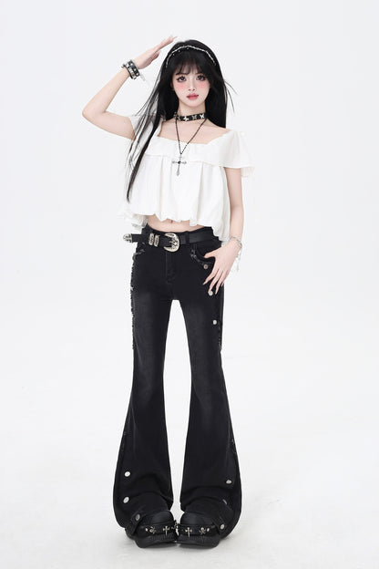 3-Style One-Shoulder Drawstring Top & Skirt