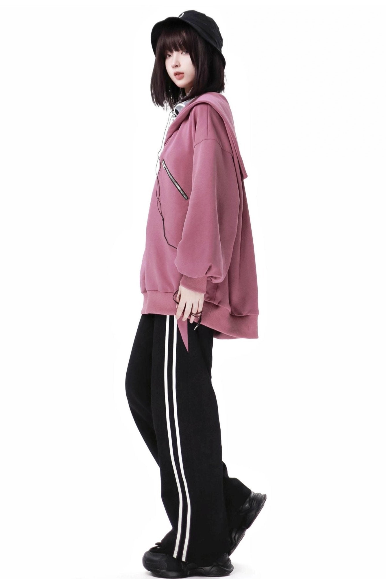 Plum color block soft shell jacket set