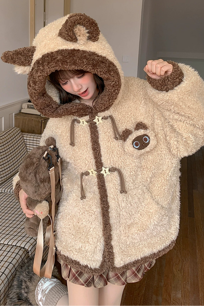 シャムネコフードフリースジャケット