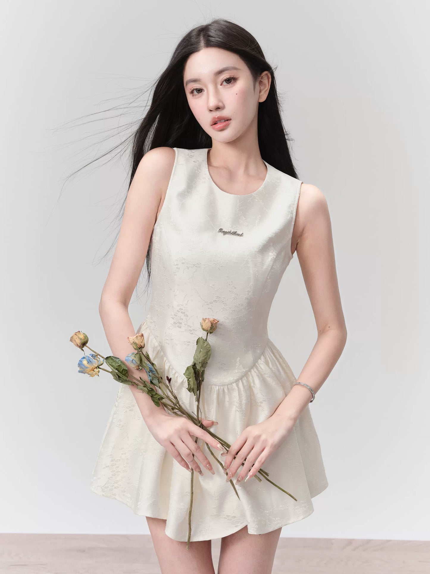 [Spot] Fragile Shop Princess Diary Daughter Wind Jacquard Vest Skirt Delicate Dating Dress