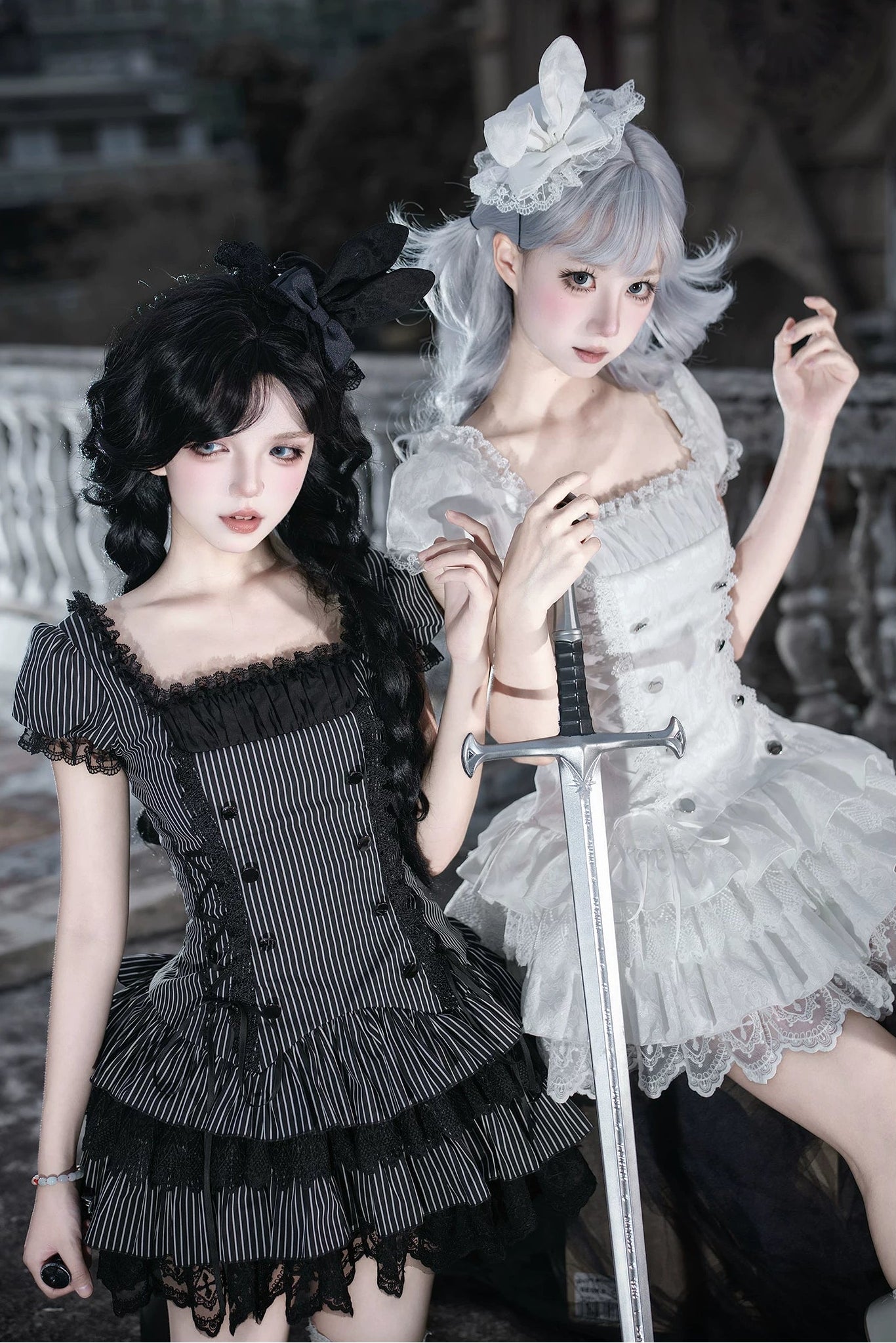 天使と悪魔のナイトドールロリータセット