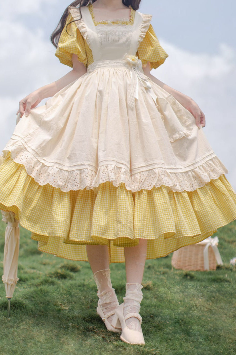 yellow dress retro STELLA Vintage Inspired Swing / Custom Made Dress Retro 50s Made to Measure Pinup Clothing