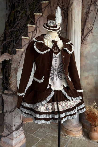 빈티지 벨벳 레이스 블레이저