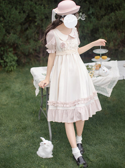 Sweet Country Girl Suspender Dress + Doll Shirt + Badge