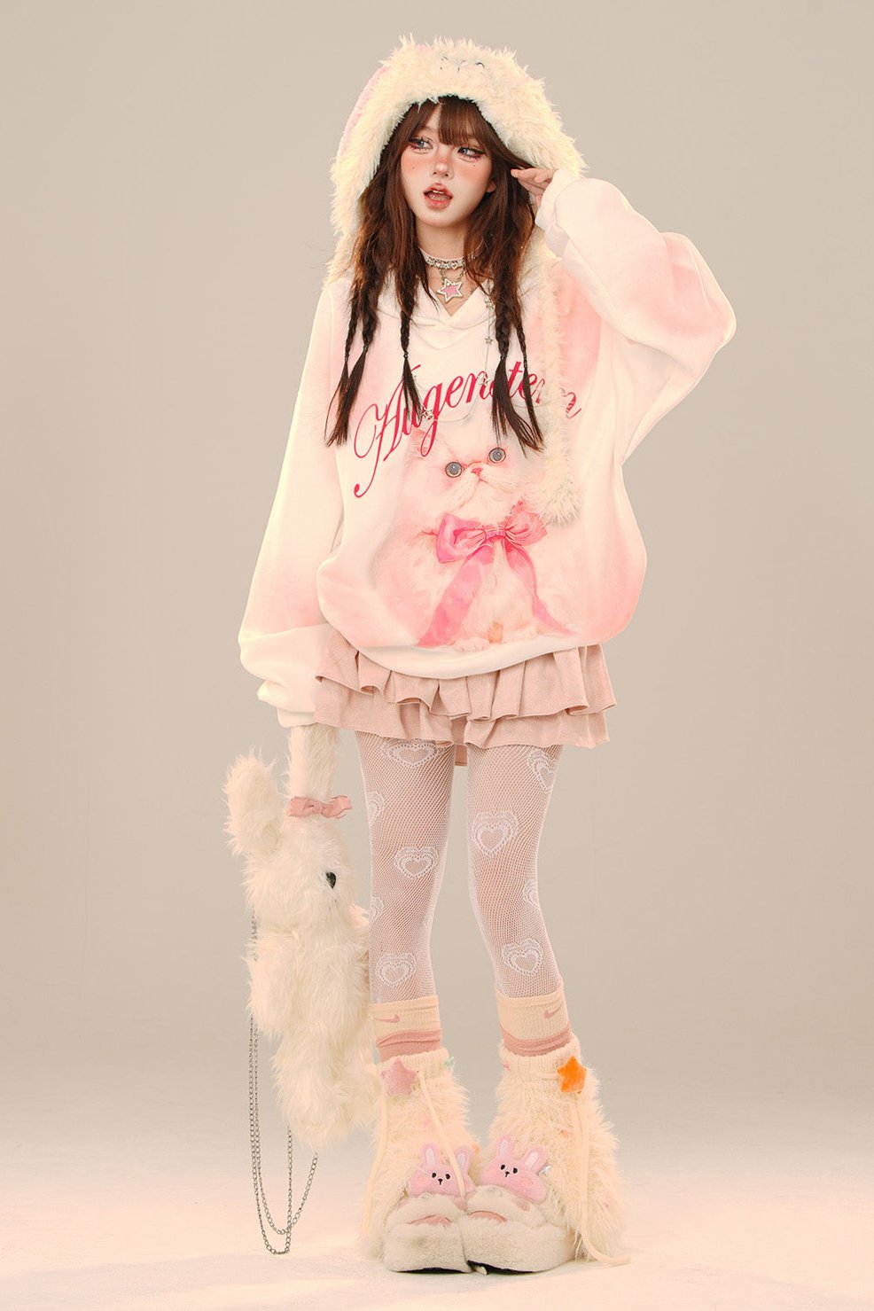 Cat Doll Loose Hoodie Oversized Sweatshirt