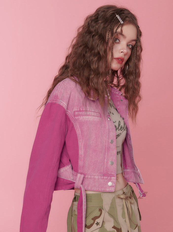 ZARA フラワーエンブロイダリー スタッズデニムジャケット 花柄