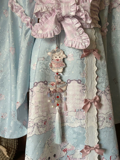 【5月31日予約締切】リトルラムプリントロリータフローラルチャイナシリーズベスト＋アクセサリー