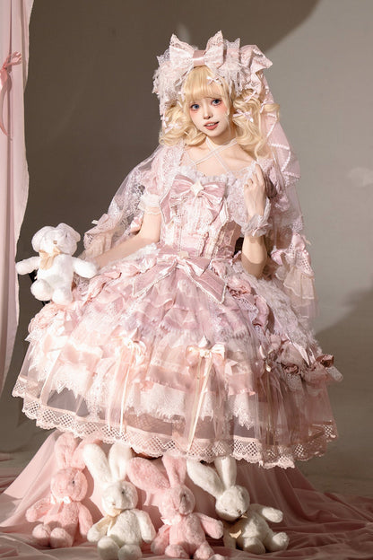 【2月26日予約締切】ラビングスノーピンクロリータロマンティックドレス＋フルセットA/B